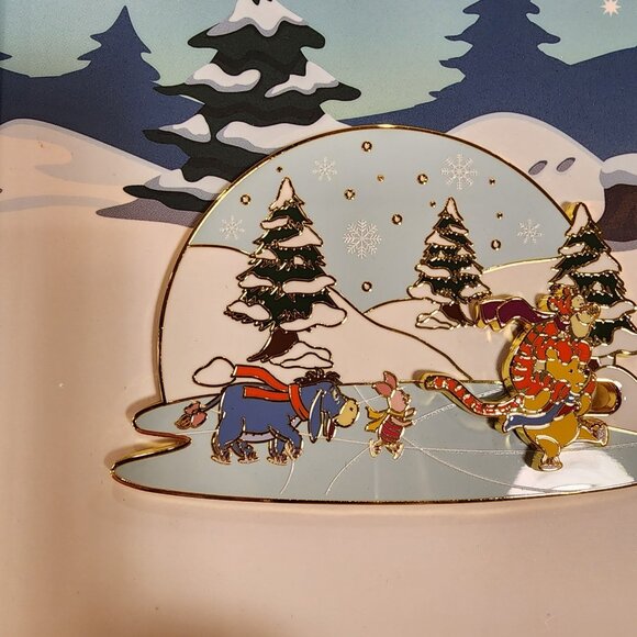 Loungefly Disney Winnie The Pooh Ice Skating LE 3" Enamel Pin Sliding NEW - Picture 10 of 12